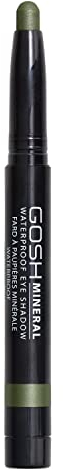 GOSH Mineral Waterproof Eye Shadow I drehbarer Lidschatten-Stift mit cremiger Textur für einfaches Auftragen und intensives Farbergebnis I wasserfest, langanhaltend & parfümfrei I 013 Olive Green