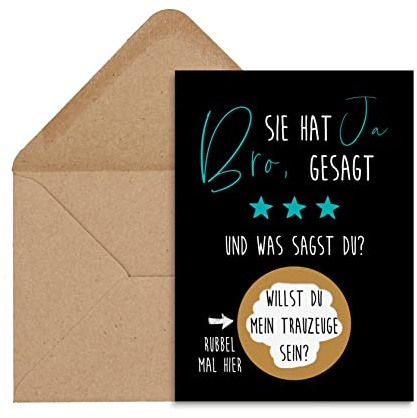 Nastami Rubbelkarte Trauzeuge fragen MANN Postkarte zum Rubbeln BRO