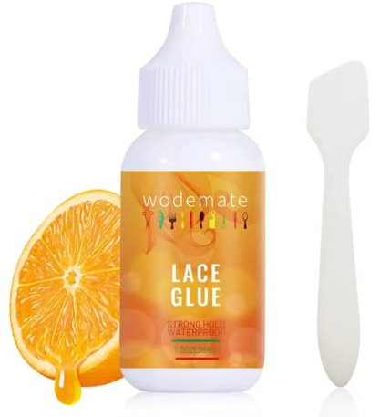 wodemate Lace Glue for Wigs, Strong Hold Lace Front Glue for Hair Systems, Invisible Hair Bonding Adhesive, Waterproof, Humidity Resistant, Non-Toxic, No Latex, 1.3 FlOz