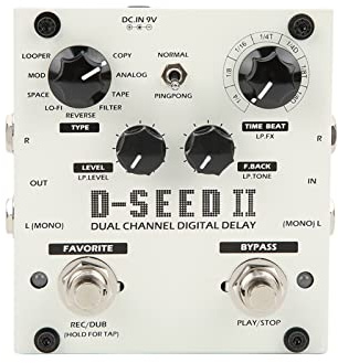 Fördröjningspedaler för Elgitarr, 2-kanals 8 Lägen Digital Delay Stereo Looper Gitarr Delay Pedal Gitarreffekter Pedal Multipedaleffekt för Elgitarr
