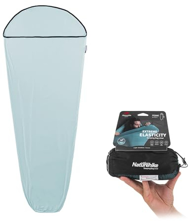 Naturehike Hut Sleeping Bag Ultralight Sleeping Bag Liner only 390g High Elasticity Travel Sleeping Bag with Small Pack Size for Backpacking, Hostels and Camping