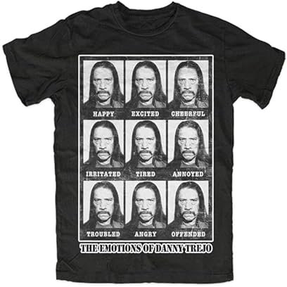 Danny Trejo Emotions Machete Planet Terror Grindhouse O-Neck Unisex Short Sleeve T-Shirt Black XL