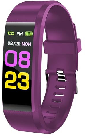 TIANXUAN Fitness Tracker Activity Tracker with Heart Rate Sleep Monitor Smart Watch with Step Calories Counter Pedometer Blood Oxygen IP67 Waterproof with 14 Sports Mode Plug Into Computer (Purple)