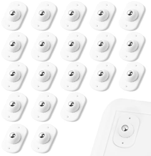 OFFCUP Wheels for Kitchen Appliances, 20 Pack Self-Adhesive Mini Casters, 360 Degree Rotation Swivel Rollers for Coffee Machine Air Fryer Cooker Tables Boxes (White)