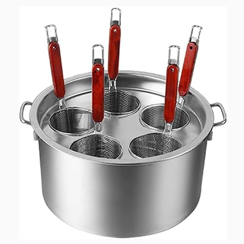 ERSINIAN Set per cuocipasta e vaporiera in Acciaio Inox, pentola per Pasta Multiuso con cestello scolapasta e Coperchio - Cuoci, cuoci a Vapore e scola con precisione (5 Fori)