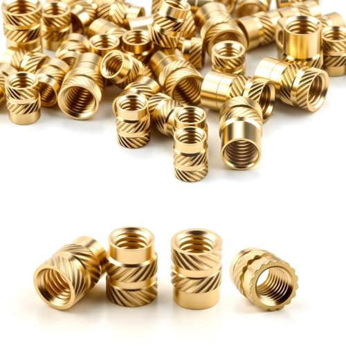 Nuts OT nuts 50 Stück Gewindeeinsatz M4×8.1×6.3mm Einschmelzmuttern Messing Einschmelzgewinde 3D Druck Einpressmutter Threaded Inserts für 3D-Gedruckte Teile Kunststoffteile Elektronikgehäuse