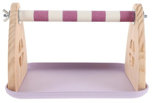 TOGEVAL Perchoir pour Perroquet de Table M avec Plateau Support D’Entraînement Multifonctionnel Antidérapant pour Calopsittes et Perruches Aire de Jeux Compacte pour Oiseaux en