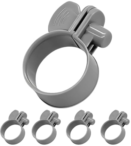 KASESSS 4 Pack 1 1/4 Plastic Hose Clamps, Leak-Proof Connection Pool Hose Clips, Resists Cracking Hand Tighten Pipe Clips 35mm Fittings for Intex Bestway Above Ground Pool Filter Pump