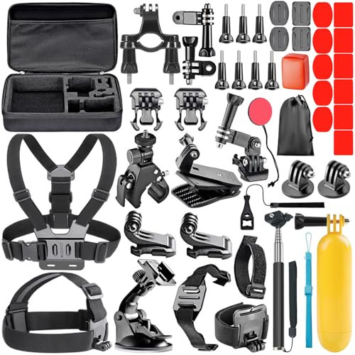 NEEWER 49 in 1 Action Camera Accessory Kit Compatible with GoPro 13 12 11 10 9 8 Apeman DJI OSMO Action SJ6000 DBPOWER AKASO VicTsing Rollei Lightdow Camper