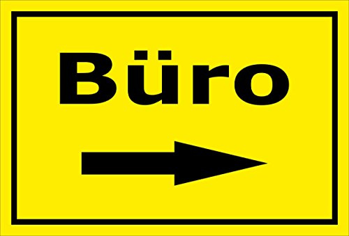 Melis-Folienwerkstatt Schild – Büro – Pfeil nach rechts – 15x20cm, 30x20cm und 45x30cm – Bohrlöcher Aufkleber Hartschaum Aluverbund -S00353-001-C