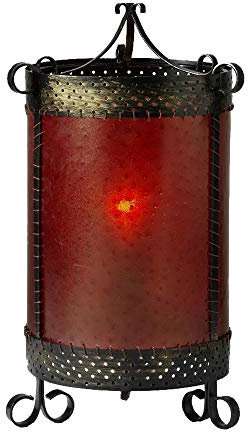 Dapo LED Tischleuchte Casandra orientalische Lampe aus Metall und Kunststoff Nachttischleuchte Dekoleuchte (Rund)