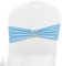Elastic Stretch Spandex Chair Covers Sashes Bands With Buckle Bows For Wedding Home Party Suppliers Decorations (Baby Blue, 50PCS)