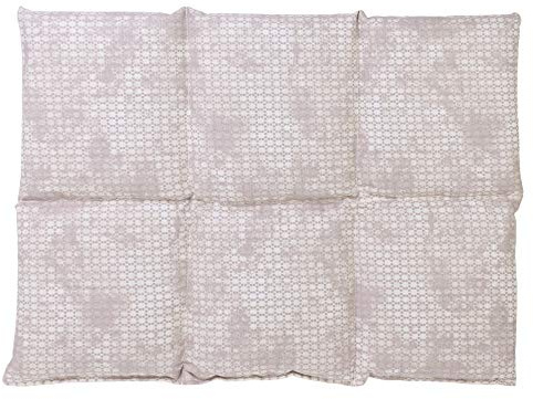 Coussin aux graines de colza 40x30 - Coussin thermique - Compresse aux graines - Bouillotte sèche - dos, ventre, pied etc… (6 compartiments; Design: shabby chic gris-beige)