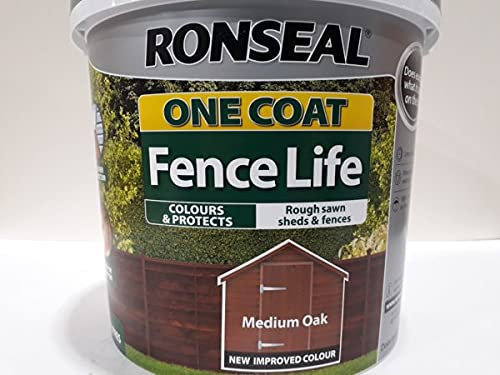Scotvision One Coat Fence Life Fast Dry Garden Shed Fence Paint 5 litres Medium Oak