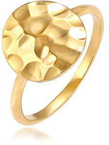 Elli Ring Damen Plättchen Gehämmert Trend in 925 Sterling Silber