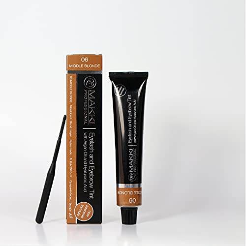 06 Middle Blonde Makki Professional Intensive Teinture pour cils et sourcils à l'huile d'argan et à l'acide hualuronique 22 ml