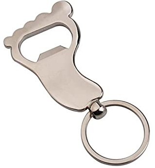 ARFUKA Porte-clés décapsuleur en métal en forme de pied pour bouteille de soda et bière - Cadeau pour homme et femme - Argenté