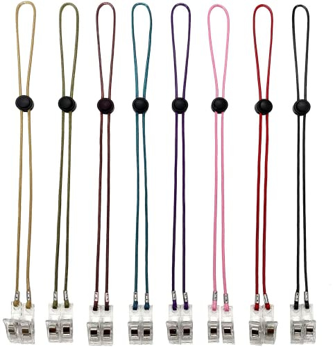 8 Pcs Napkin Clips Bib Holder Clips for Adults Adjustable Napkin Chain for Men Christmas Napkin Holder for Dining Restaurant Hotel