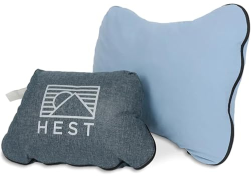 HEST Camp Pillow (Medium) - Temperature Resilient Memory Foam - Essential for Camping, Backpacking, and Outdoor Adventures - Compact Packable Travel Pillow - 15 L x 22 W