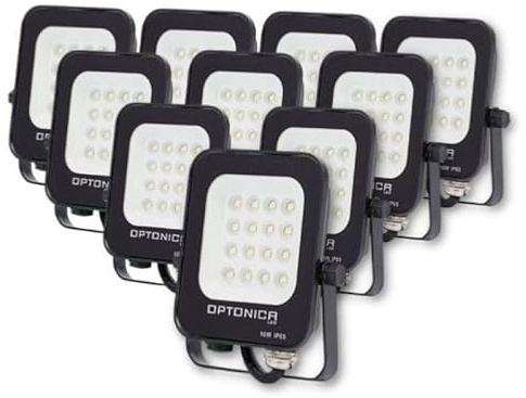 Projecteur LED Extérieur SMD 10W IP65 Noir (Pack de 10) - Blanc Neutre 4000K - 5500K - SILAMP