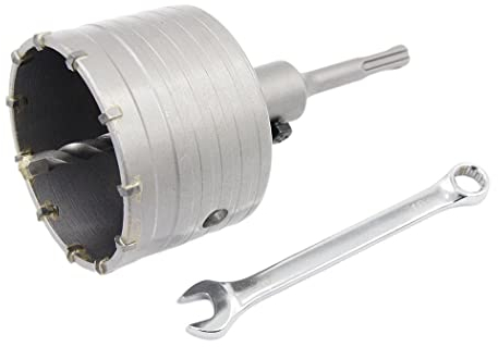 Betonbohrer 90mm mit SDS-Bit und 110mm Adapter, Hartmetall-Hohlbohrer für Ziegel, Beton, Zementsteinwände (90mm + 110mm Adapter)