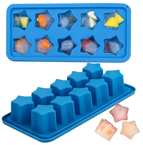 Webake Stern Eiswürfelform Weihnachten Silikon 2 Stück Stern Silikonform Eiswürfelbehälter Sternform für Cocktails Whisky Wasser Bier