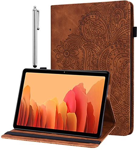 GLANDOTU Hülle für Amazon Fire HD 10 Tablet 13. Generation 2023 / Fire HD 10 Plus 11. Generation 2021 Schutzhülle mit Auto Schlaf/Aufwach - Ultra Dünn Flip PU Leder Ständer Case Hülle (Braun)