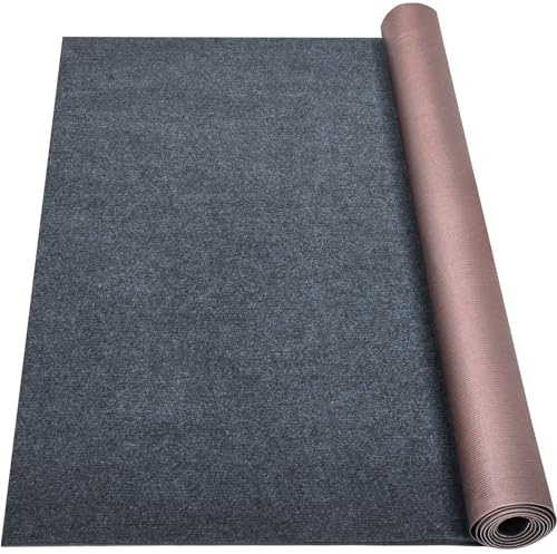Grefinity Marine Carpet,6 FT x 14 FT Dark Gray Indoor Outdoor Carpet 0.2 Thick Boat Carpet with Water-Proof TPE Backing, Non-Slide Outdoor Marine Carpet Roll for Home, Patio, Porch, Deck
