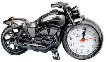 ABOOFAN Desktop-Ornamente Uhr Wecker aus Metall Nachttischuhren aus Metall Zeit Motorradmodelle lustige Schreibtisch die täglichen Erfordernisse Student