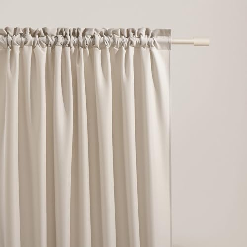 ROOM99 Vorhang mit Kräuselband Aura 140 x 250 cm Breite x Höhe Schiebegardinen Modern Curtain Wohnzimmer Schlafzimmer Hellbeige, 1 Stück