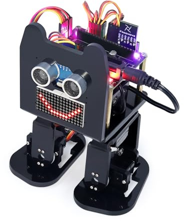 Freenove Bipedal Robot Kit for Raspberry Pi Pico (Not Included) (Compatible with Arduino IDE), LED Matrix Expressions, Obstacle Avoidance, Colorful Lights, Buzzer, Speaker, App