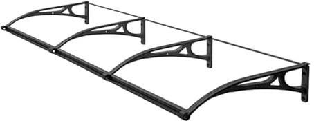 Vordach für Haustür, Haustür Vordach, Balkon Überdachung, Vordach mit Aluminiumhalterung for Vordertür und Führungsspüle, Überdachung Haustür, UV-Schutz, Schnee(Size:80*300cm/31.5*118.1in)