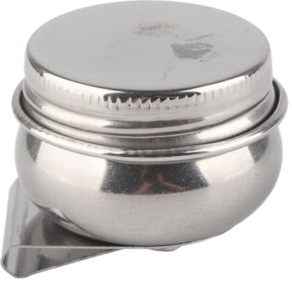 Sunicon Ölfarbe Palette Tasse, Edelstahl Doppelschöpflöffel mit Deckel Palettenbecher Paletten Becher Doppelpalettenbecher Mischpalette Nasspalette Ölfarben Zubehör Zeichenbrett Palletten