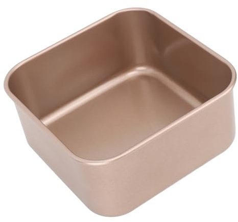 HAOHIZE Auflaufform Klein, Quadratische Kuchenformen zum Backen, Backform Kastenform, Verdicktes Backblech aus Kohlenstoffstahl für Kuchen, Brot, Grillen (17x8cm)