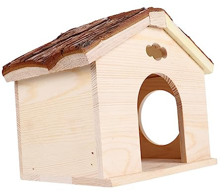 BCOATH 1stück Squirrel Guinea Pig Holzhaus Gemütliche Hütte Für Meerschweinchen Chinchillas Und Kleine Tiere Aus Sicherem Holz Leicht Zu Reinigen Zum Spielen Und Entspannen Braun
