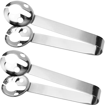 CIYODO Teebeutelhalter Aus Edelstahl Löffel Hitzebeständig Teesieb Obstteepresse Bar Küche Tee-werkzeuge Silber 2 Stück