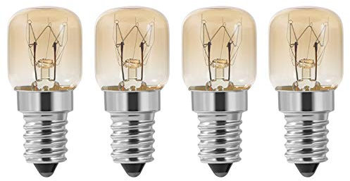 FYOBOT Ampoule de Four, Four 4 PièCes SéRies E14 15W, Ampoule de Four, Lampe de Four PygméE à Capuchon Transparent, RéSistance E14 Jusqu'à 300 Celsius pour Four