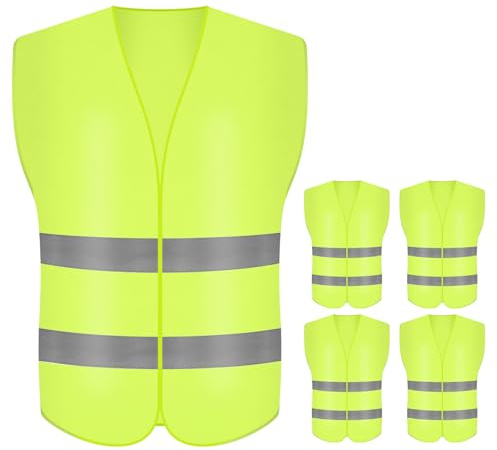LDUMODUW Warnwesten Auto 5er Pack, Pannenweste Reflektierende inkl. Sicherheitsweste