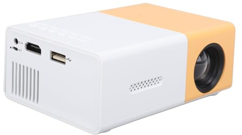 YG300 Pro Mini Projector, Portable Movie Projector, Home Projector, Compatible with iOS and Android Devices, 24-60 Inch Projection, Built-in Speaker (Plug