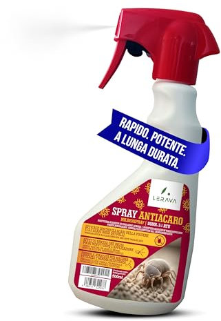 LERAVA® Spray Antiacaro per Materassi - 500ml - Anti Acaro Efficace per Letti, Divani e Tessuti, Antiacaro per Uso Domestico contro acari della polvere – anti acaro