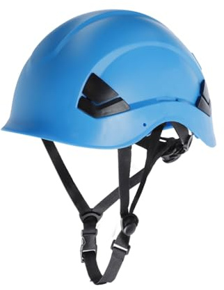 Elmetto Da Lavoro Ergonomico Blu - Elmetto Cantiere ABS Resistente, Regolabile 53-64 cm, EN 397+A1:2012, Campo Visivo Ampio, Sottogola Regolabile, Per Lavoratori e Fai Da Te, 6 Punti Sospensione