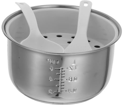 Healifty Cuve Intérieur Cuiseur Riz Acier Inoxydable Épaisse Accessoire pour Cuiseur à Riz Électrique Portable