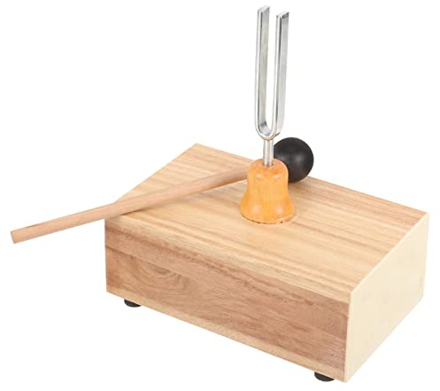KOCKSHION 1 Satz Stimmgabel Set für Physikalische Experimente Tuning Forks mit Hammer Stabiler Holzbox für Yoga Meditation und Unterrichtsversuche