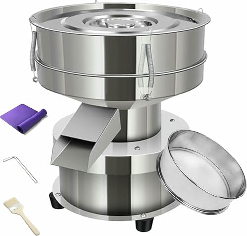 HOTAPEPU Tamis Vibrant électrique Automatique en Acier Inoxydable, 40 + 60 Mailles, 50 W, 1 350 TR/Min, pour Farine et Poudre d'herbes