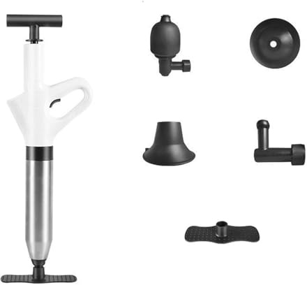 Strumento di pulizia dello scarico ad alta pressione 120 PSI con ugelli in acciaio inossidabile con manometro visivo per bagno cucina ad azione rapida pressione d'aria stantuffo