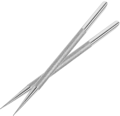 Hohopeti Herramientas para Quitar Cutículas para Manicura de Acero Inoxidable 2piezas Mango Ergonómico Antideslizante y Piel Muerta en Uñas