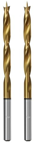 Runihorn 2 Stück Holzbohrer 3mm, Schlangenbohrer Brad Point HSS-Bohrer Titan-Oberflächenbehandlung, Holzschlangenbohrer für Weich- und Hartholz, MDF und Acryl