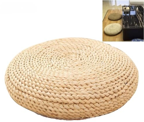 Cojín Redondo de Paja para Tatami de 30 cm para Asiento de Suelo, cojín Redondo de Paja para Yoga, meditación, Acolchado de Seda.