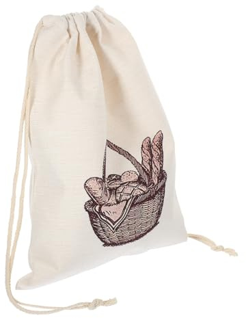 ELEOUTI Sacchetto per Pane Coulisse in Lino 40x30 Cm, Sacchetto Riutilizzabile per Conservazione Pane e Prodotti da Forno, Borsa Portapane Versatile per Alimenti Freschi e Dolci