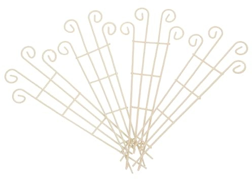 UTHCLO Lot de 4 Treillis en Métal Beige pour Plantes Grimpantes en Pot, Support Décoratif Élégant, Facile à Utiliser, pour Plantes D'intérieur et DIY